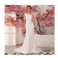 modern luxury V-neck strap christian real picture lace mermaid white bridal modest sexy beading wedding maxi dress